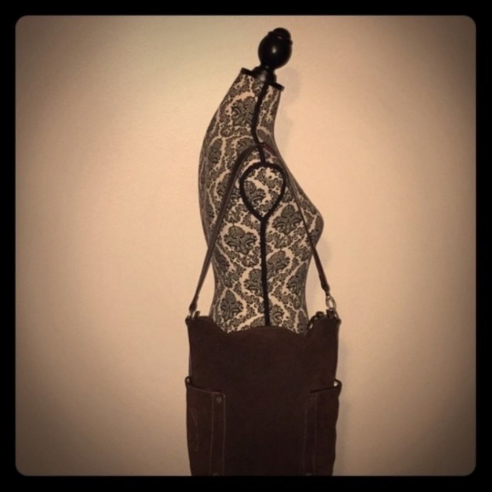 Vintage L' Equipage - Paris Women's Chocolate Suede Boho Shoulder Bag